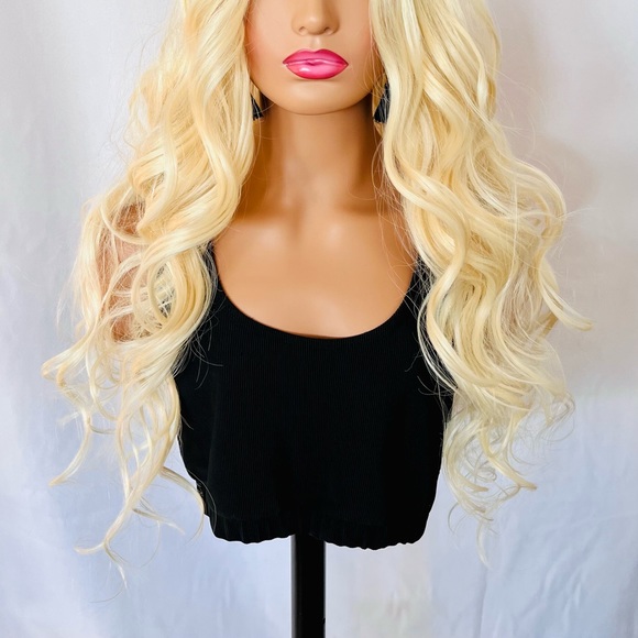 Very Pretty 28” Blonde Premium Fiber Daily Wear or Event Lace Front Wig - Picture 2 of 16